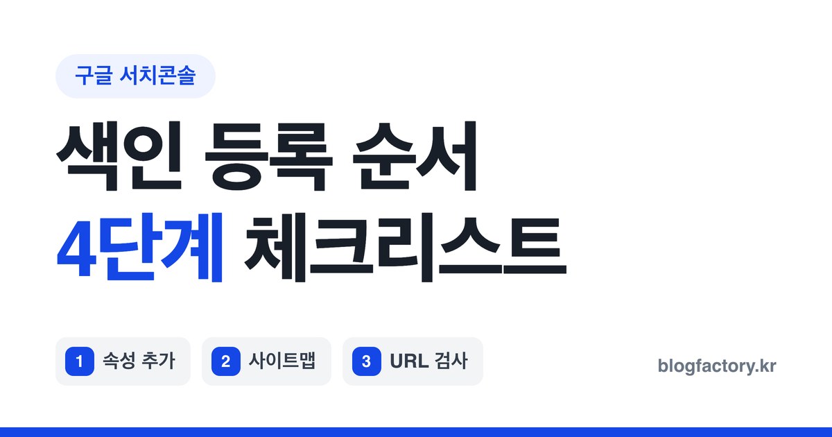 구글 서치콘솔 색인 등록 순서: 워드프레스·블로그스팟 체크리스트