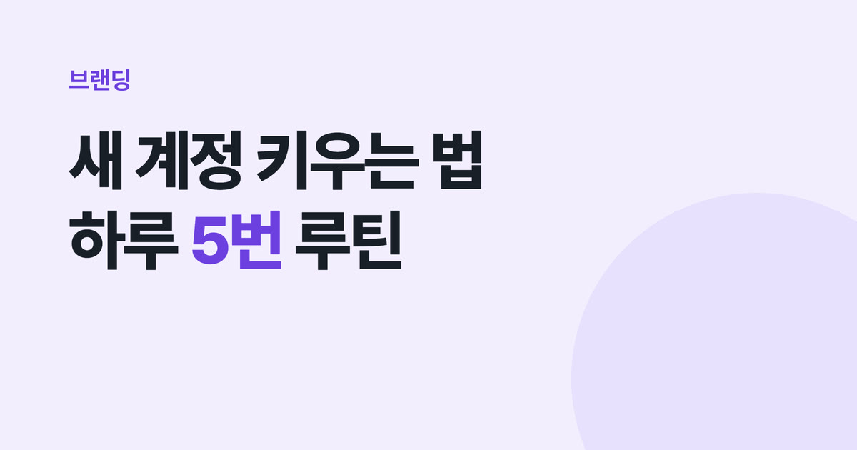 인스타·스레드 새 계정 키우는 법 — 하루 5번 루틴, 카드 5장, 1~2시간 간격